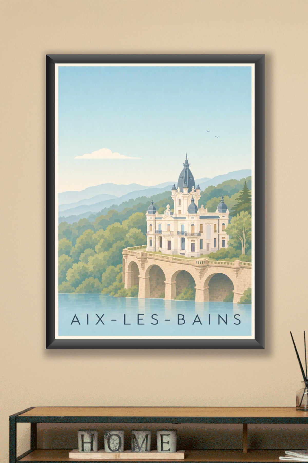Affiche d’Aix-les-Bains, poster château de la Roche du Roi