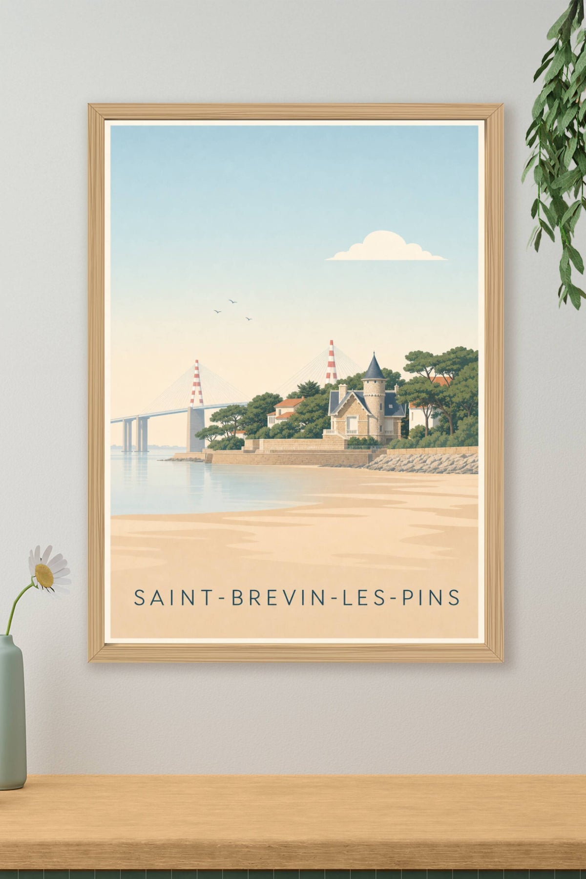 Affiche de Saint-Brevin-les-Pins, poster pont de Saint-Nazaire