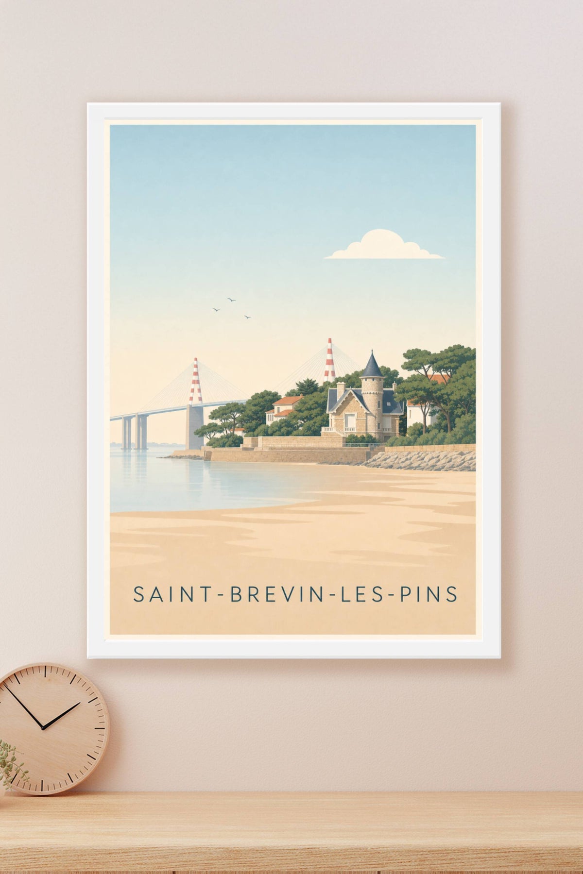 Affiche de Saint-Brevin-les-Pins, poster pont de Saint-Nazaire