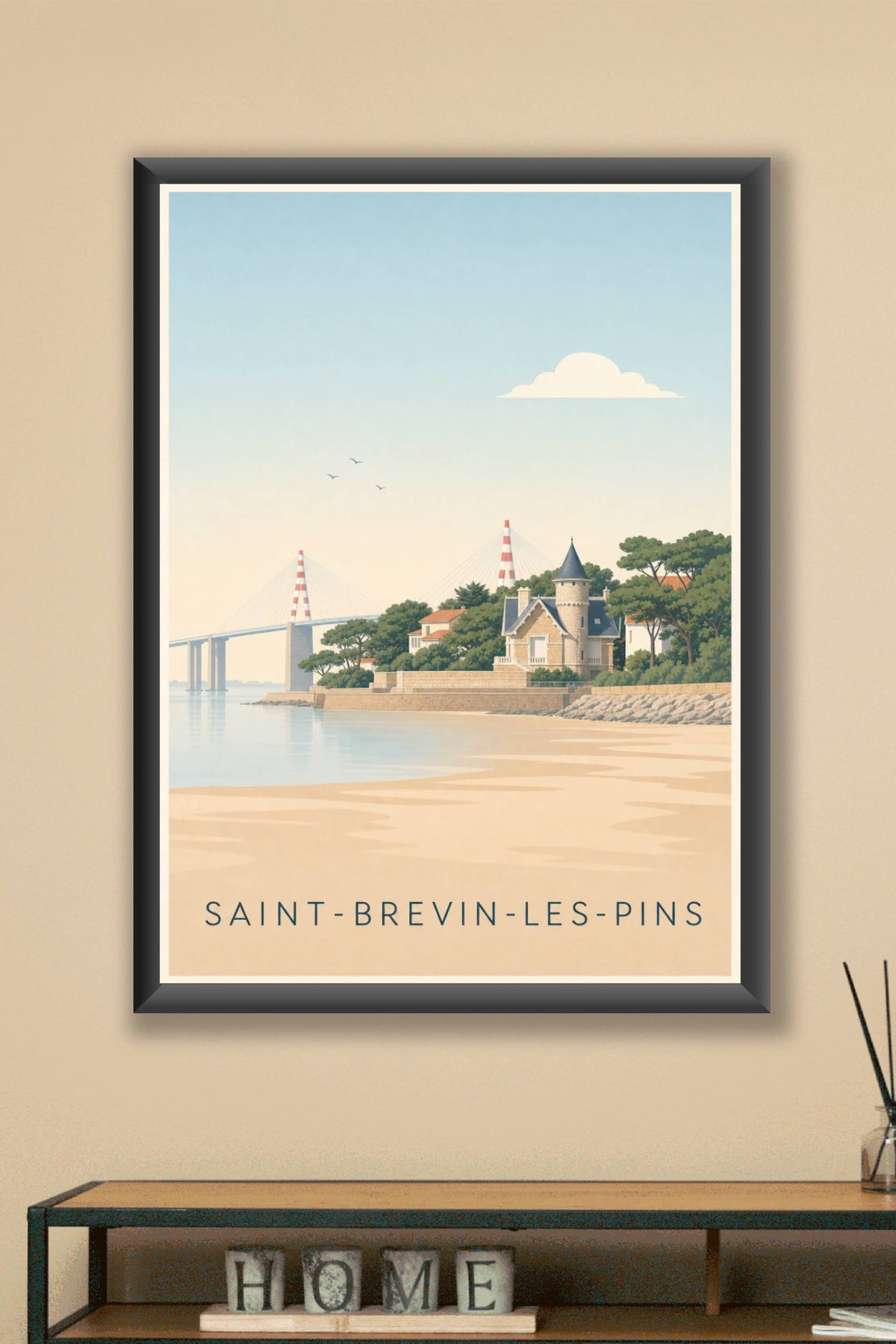 Affiche de Saint-Brevin-les-Pins, poster pont de Saint-Nazaire