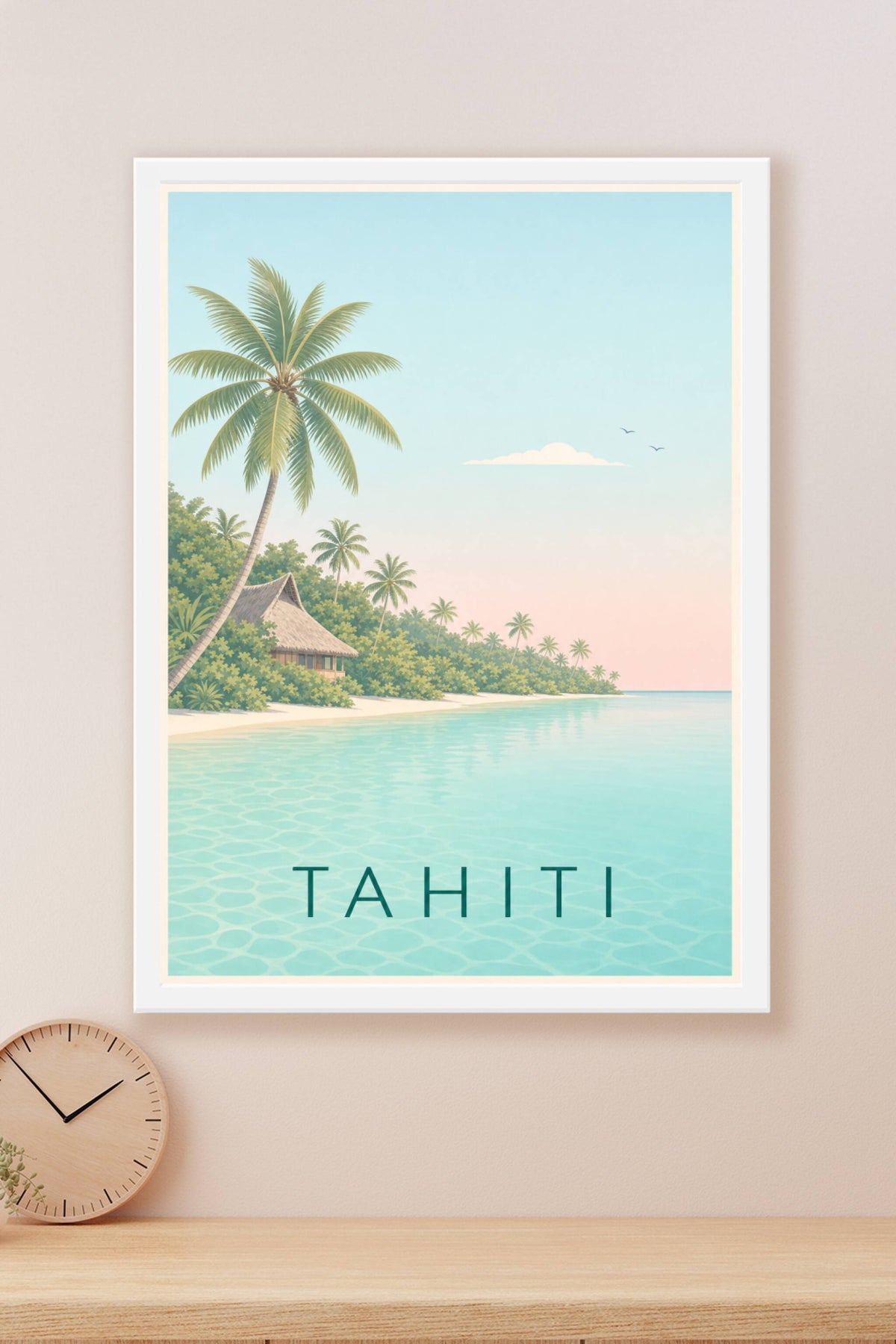 Affiche de Tahiti, poster paysage de montagne