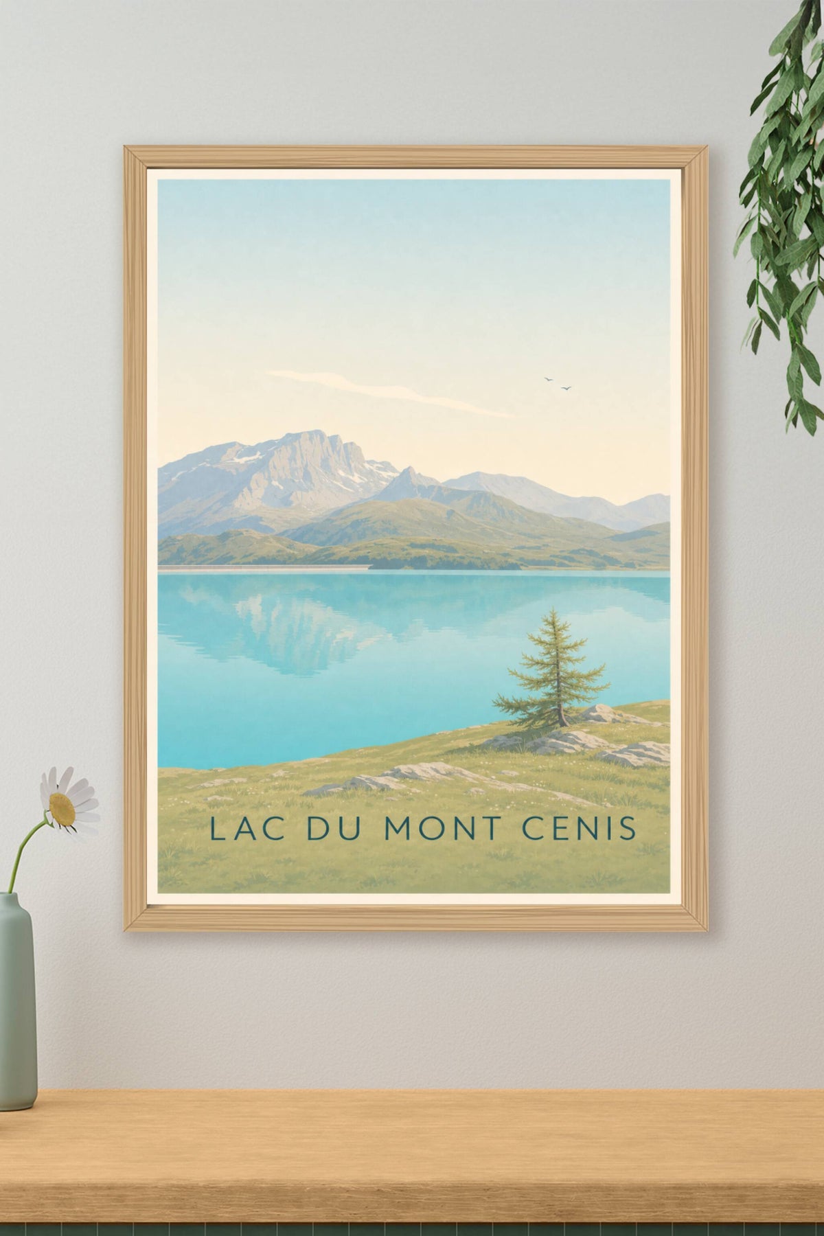 Affiche du lac du Mont Cenis, poster montagne