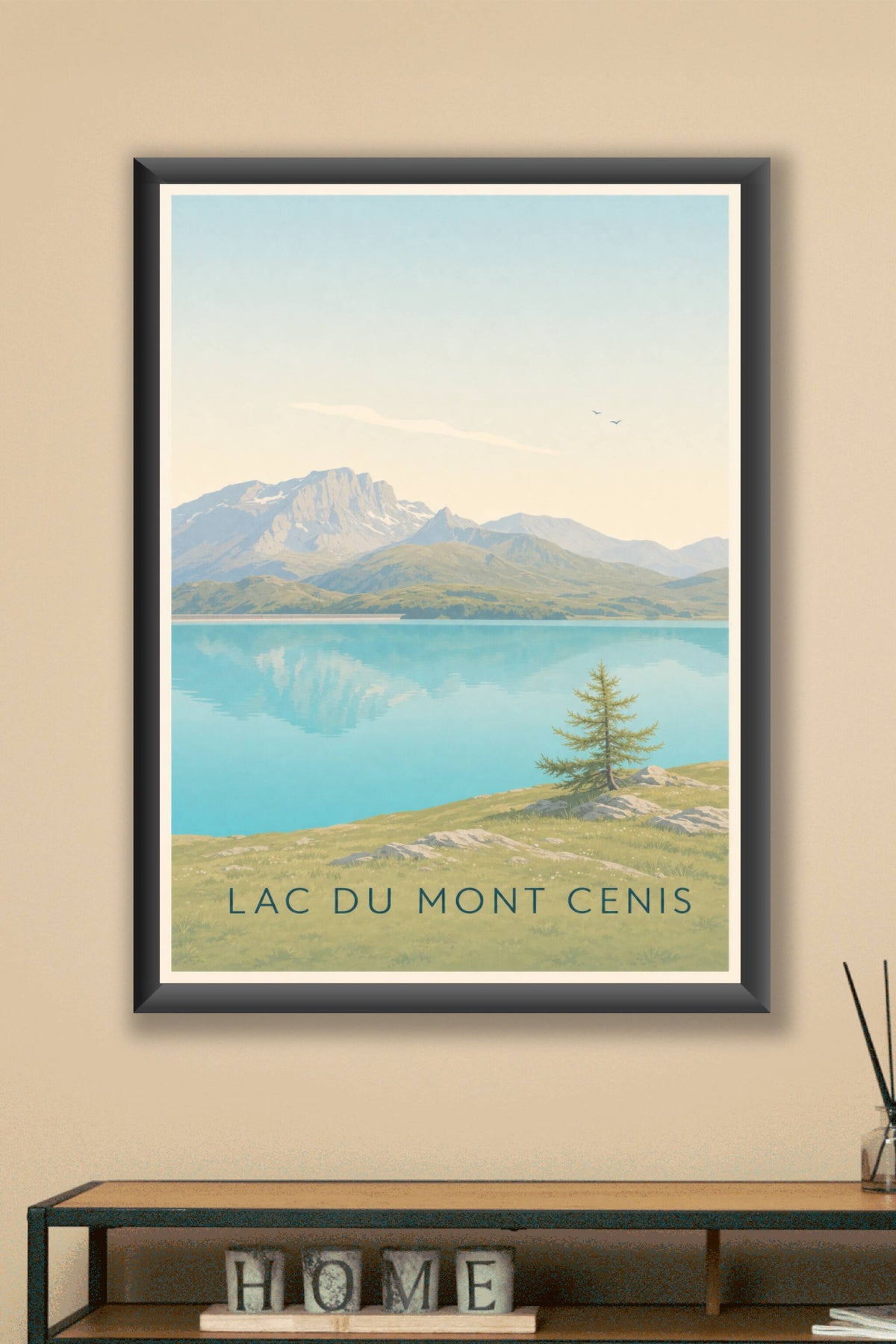Affiche du lac du Mont Cenis, poster montagne