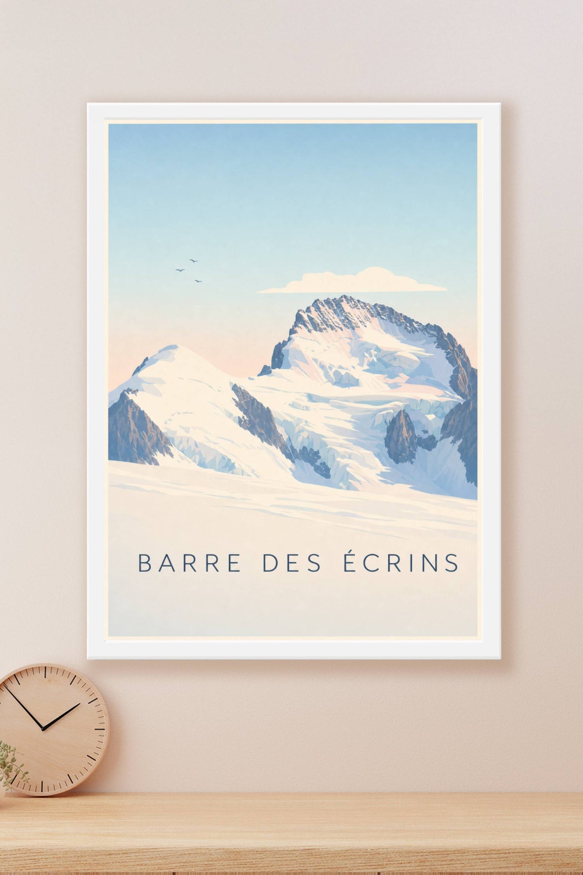 Affiche de la Barre des Écrins, poster sommets enneigés