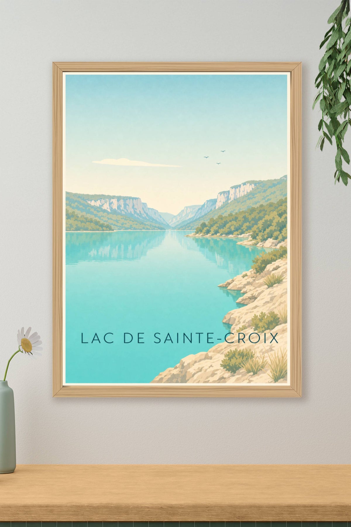Affiche du Lac de Sainte-Croix, poster eaux turquoise