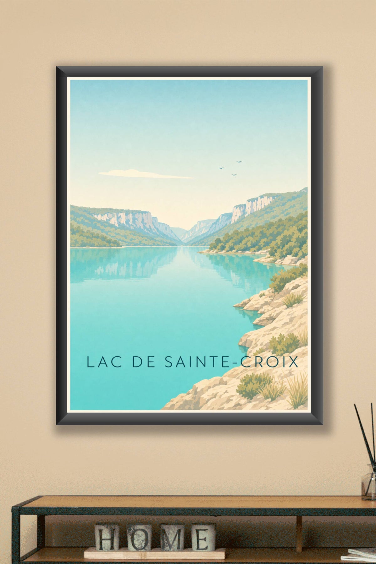 Affiche du Lac de Sainte-Croix, poster eaux turquoise