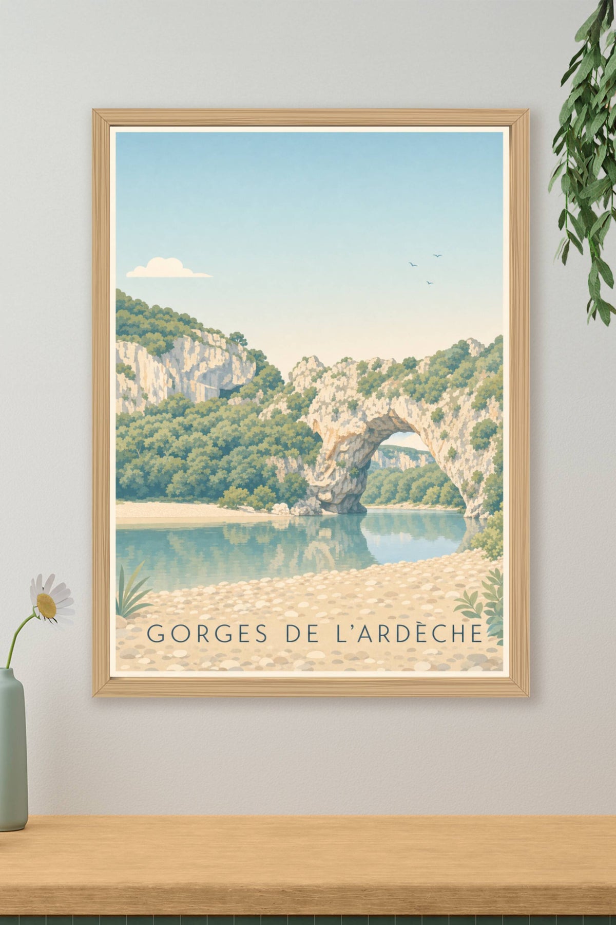 Affiche des Gorges de l'Ardèche, poster Pont d'Arc