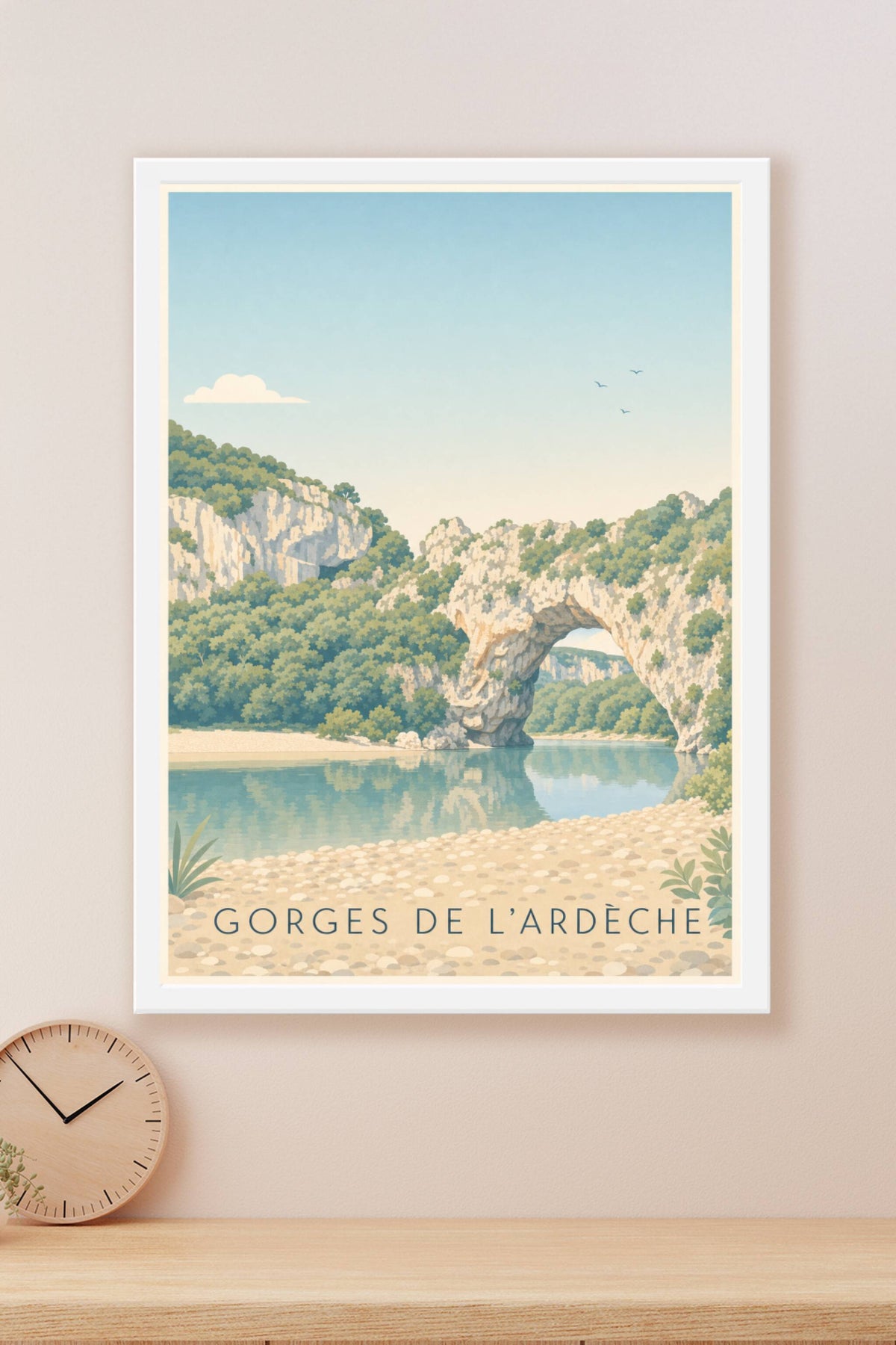 Affiche des Gorges de l'Ardèche, poster Pont d'Arc