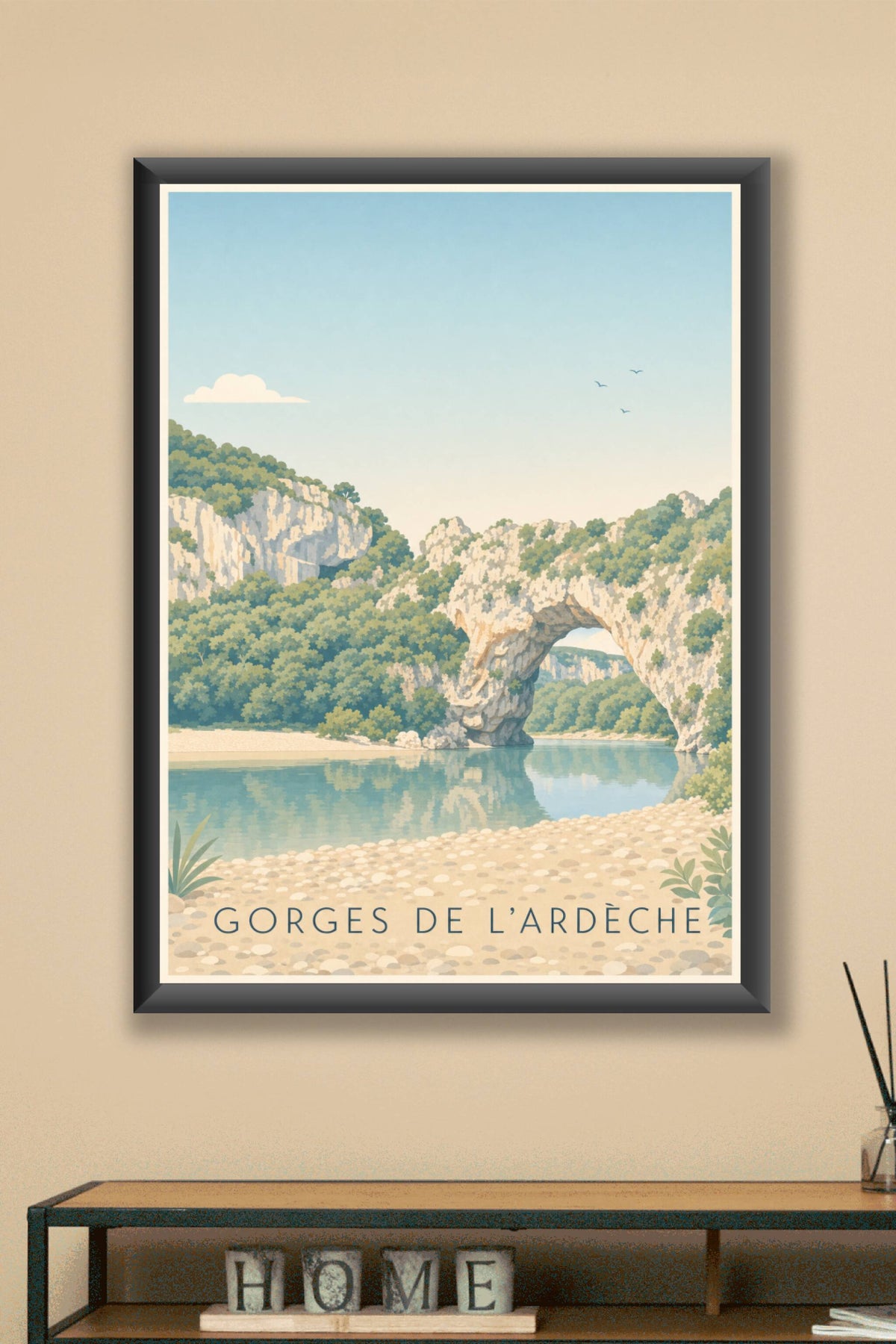 Affiche des Gorges de l'Ardèche, poster Pont d'Arc