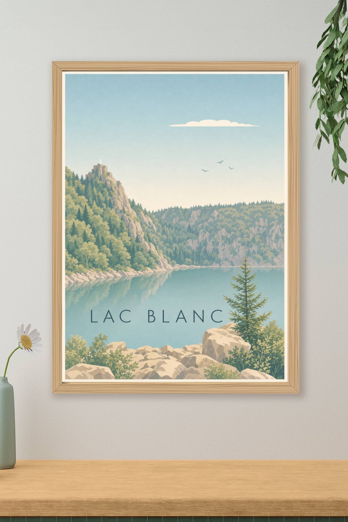Affiche du Lac Blanc, poster paysage calme