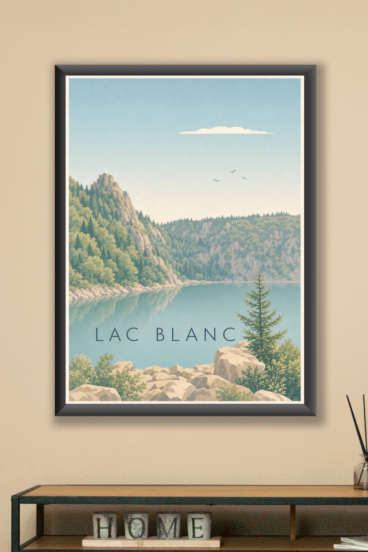 Affiche du Lac Blanc, poster paysage calme