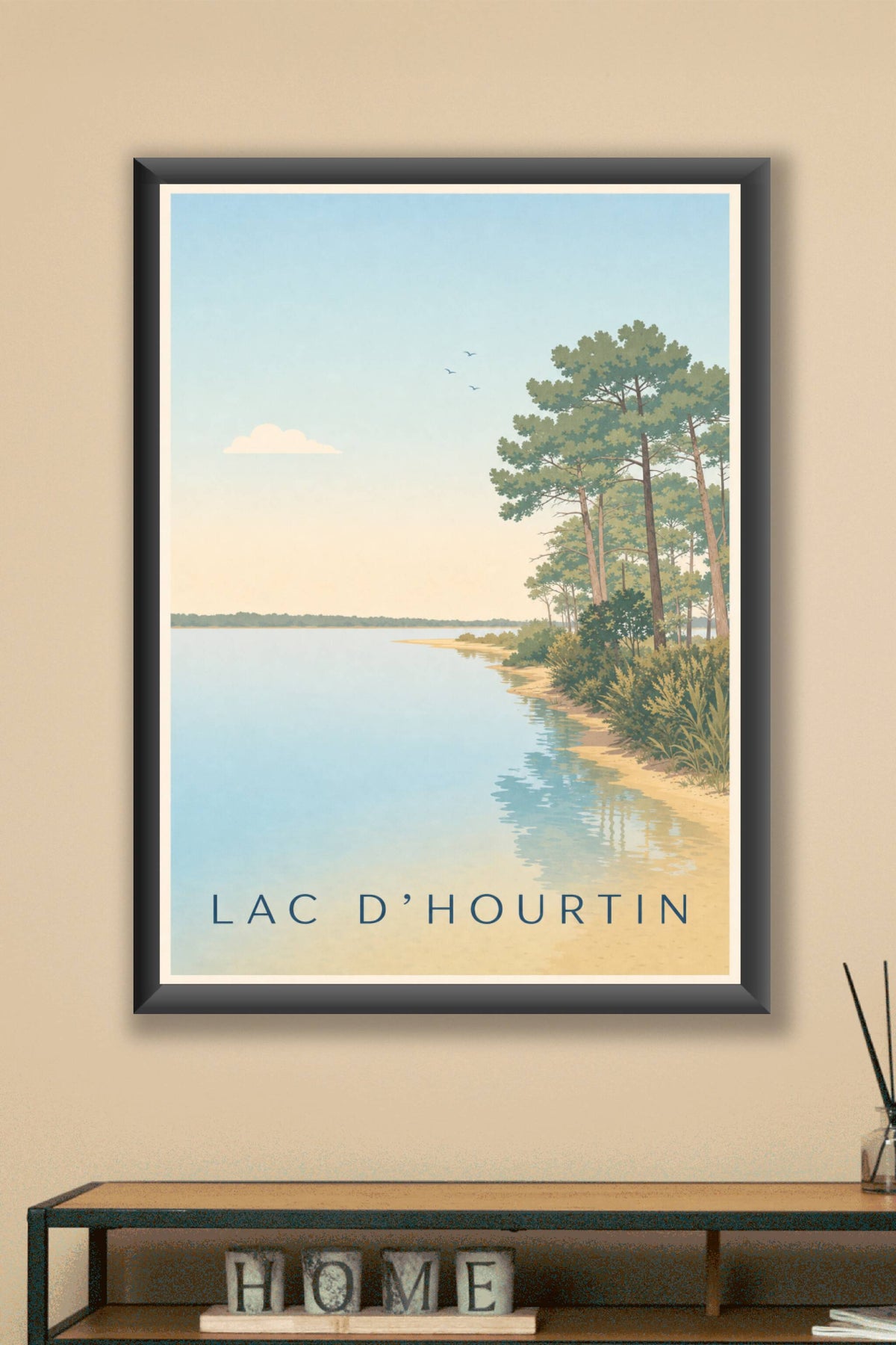 Affiche du lac d'Hourtin, poster phare de Richard