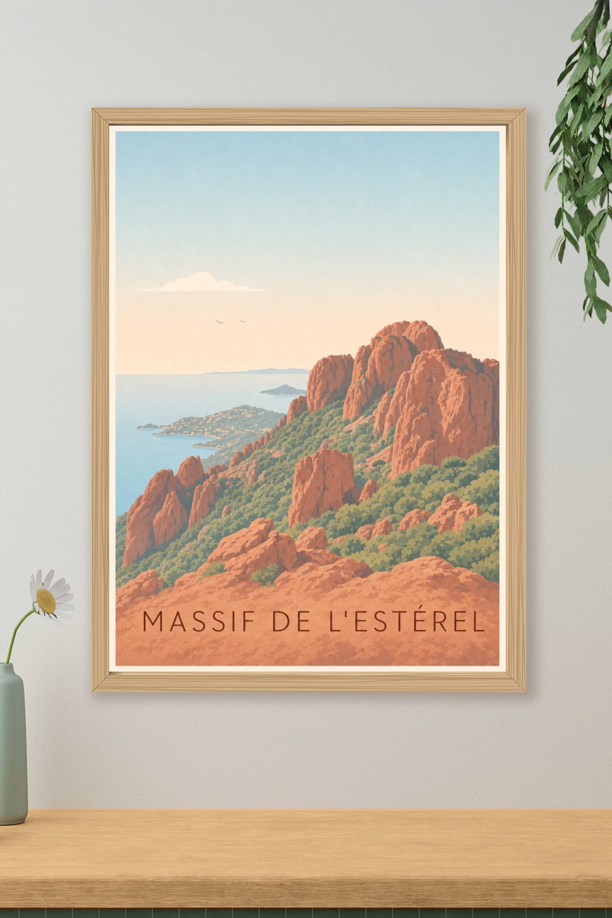 Affiche de l'Estérel, poster massif Côte d'Azur