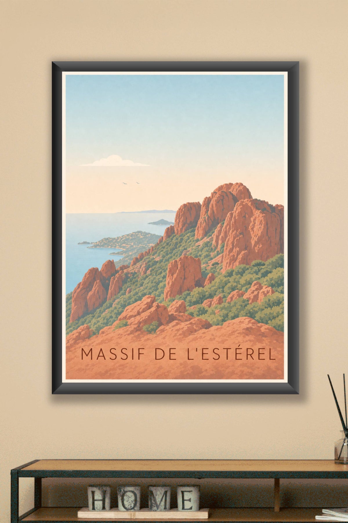 Affiche de l'Estérel, poster massif Côte d'Azur