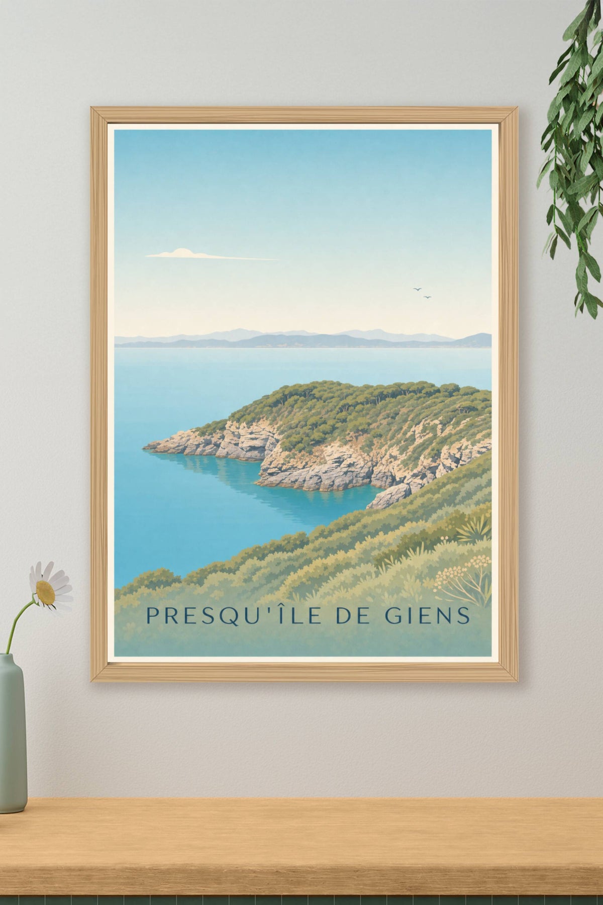 Affiche de la Presqu'île de Giens, poster littoral