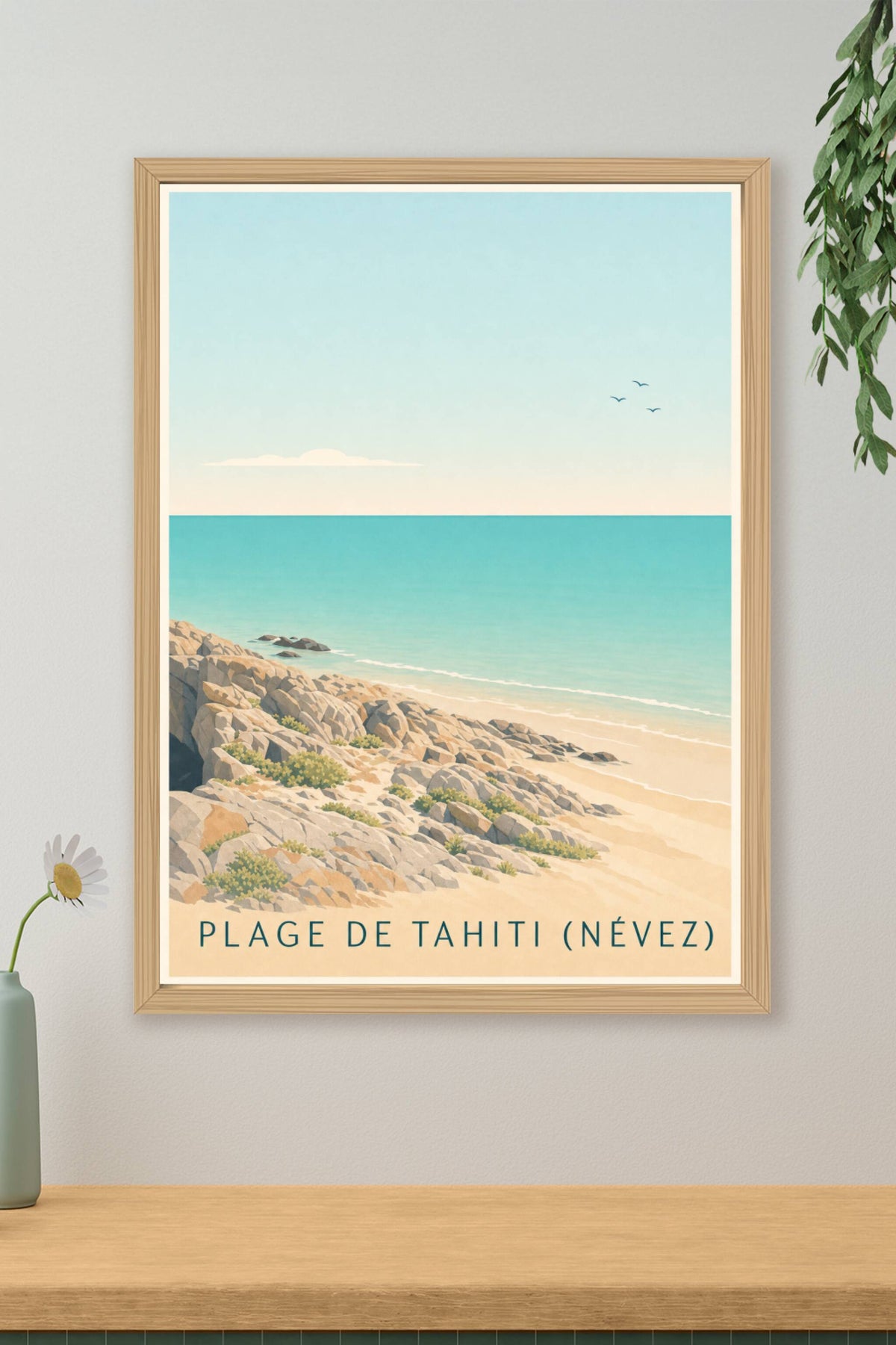 Affiche de la Plage de Tahiti, poster Névez