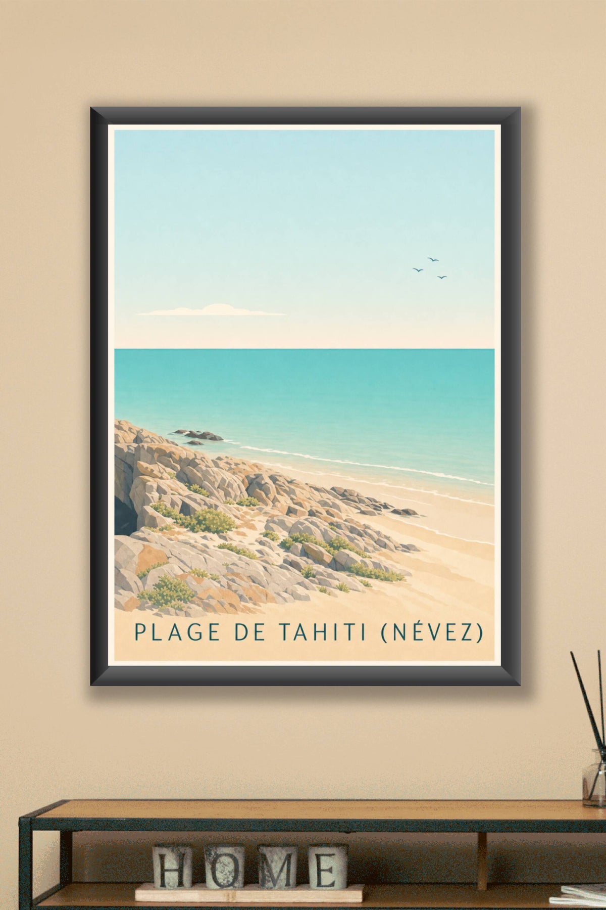 Affiche de la Plage de Tahiti, poster Névez