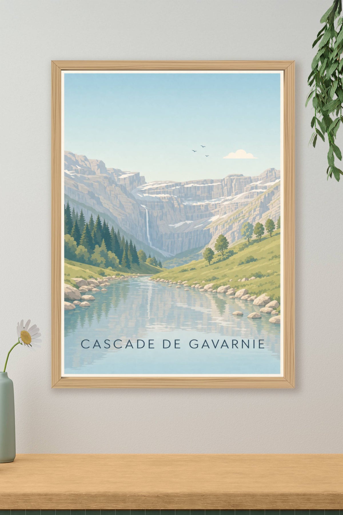 Affiche de la Cascade de Gavarnie, poster montagne
