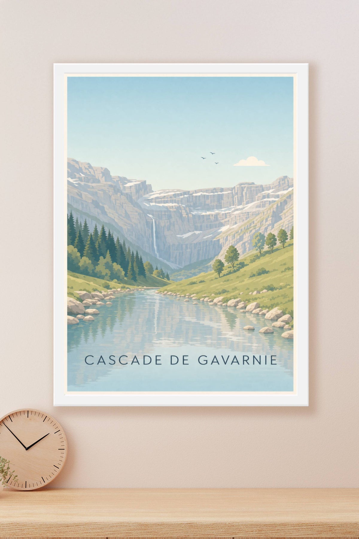 Affiche de la Cascade de Gavarnie, poster montagne