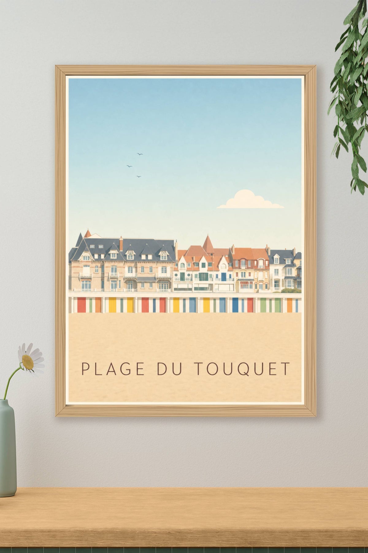 Affiche Plage du Touquet, poster illustré
