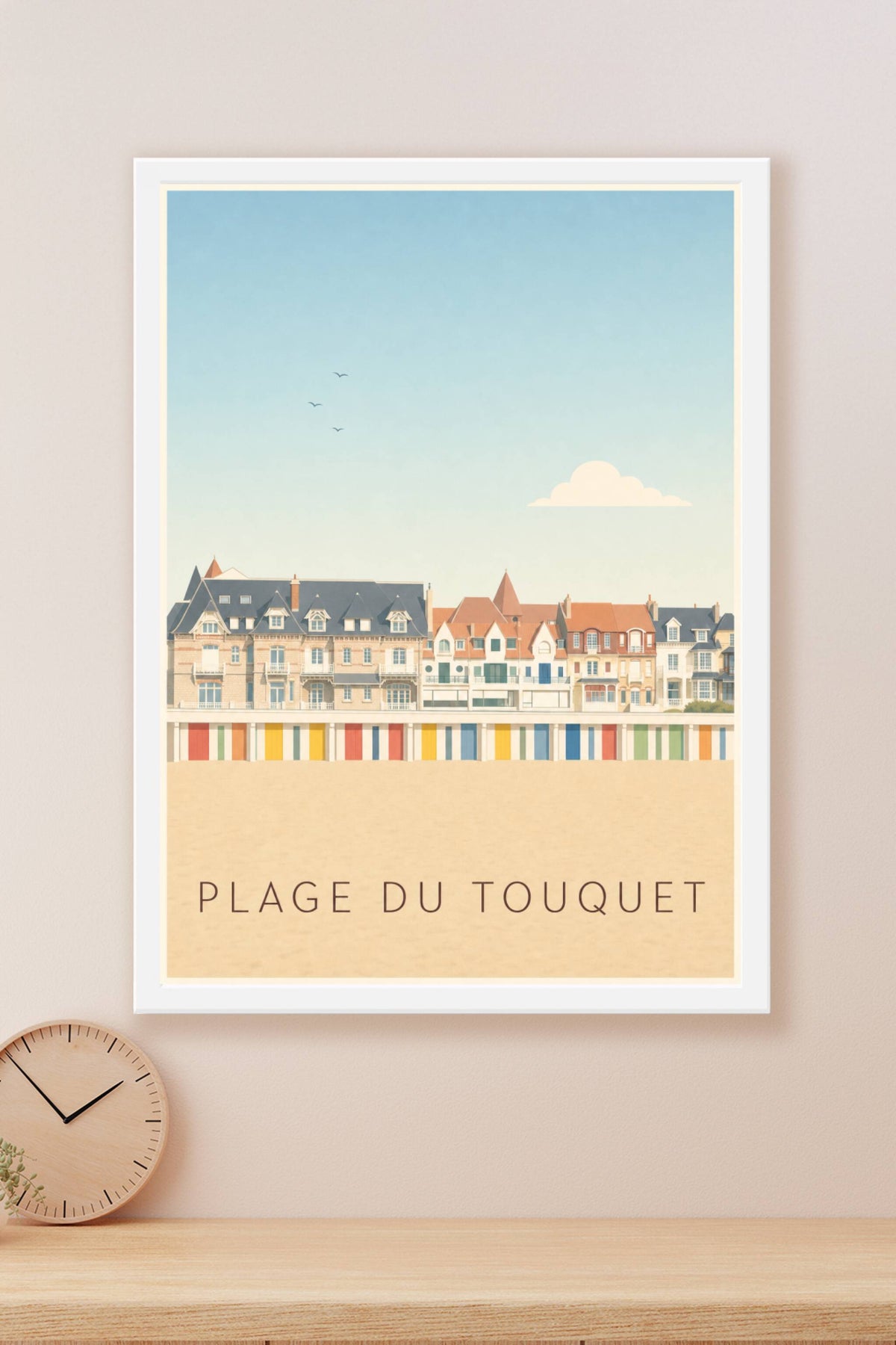 Affiche Plage du Touquet, poster illustré