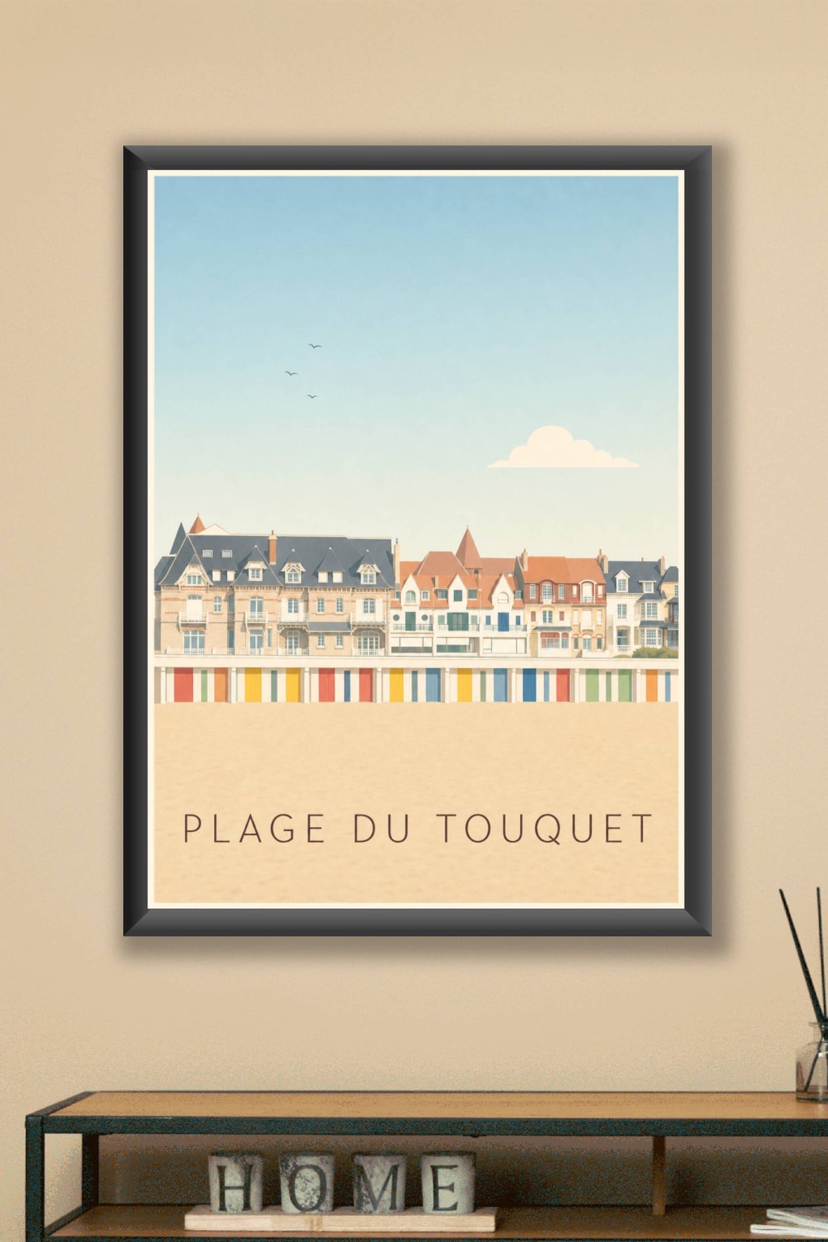 Affiche Plage du Touquet, poster illustré