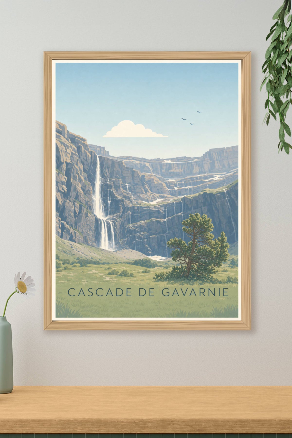 Affiche de Gavarnie, poster cascade calme