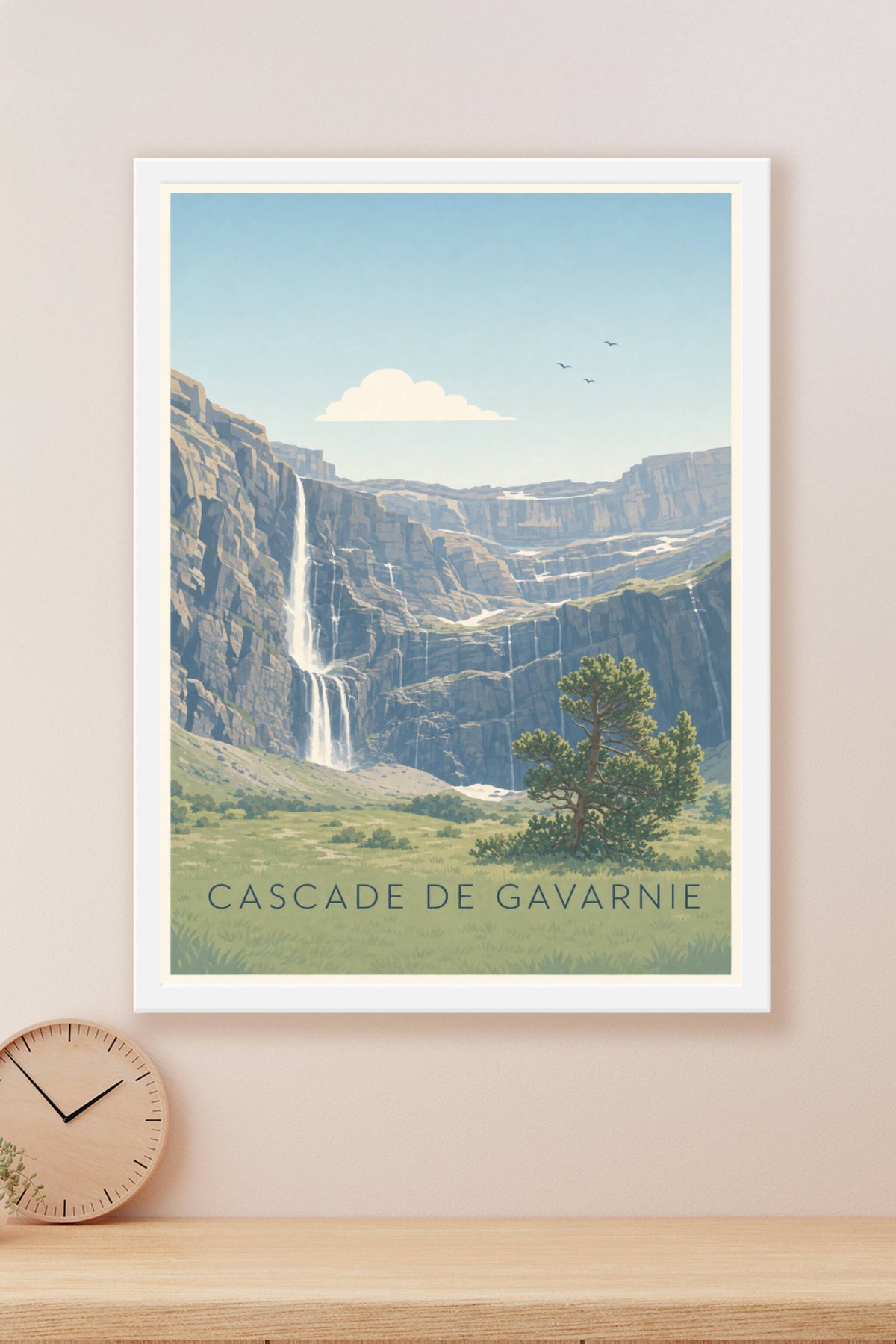 Affiche de Gavarnie, poster cascade calme