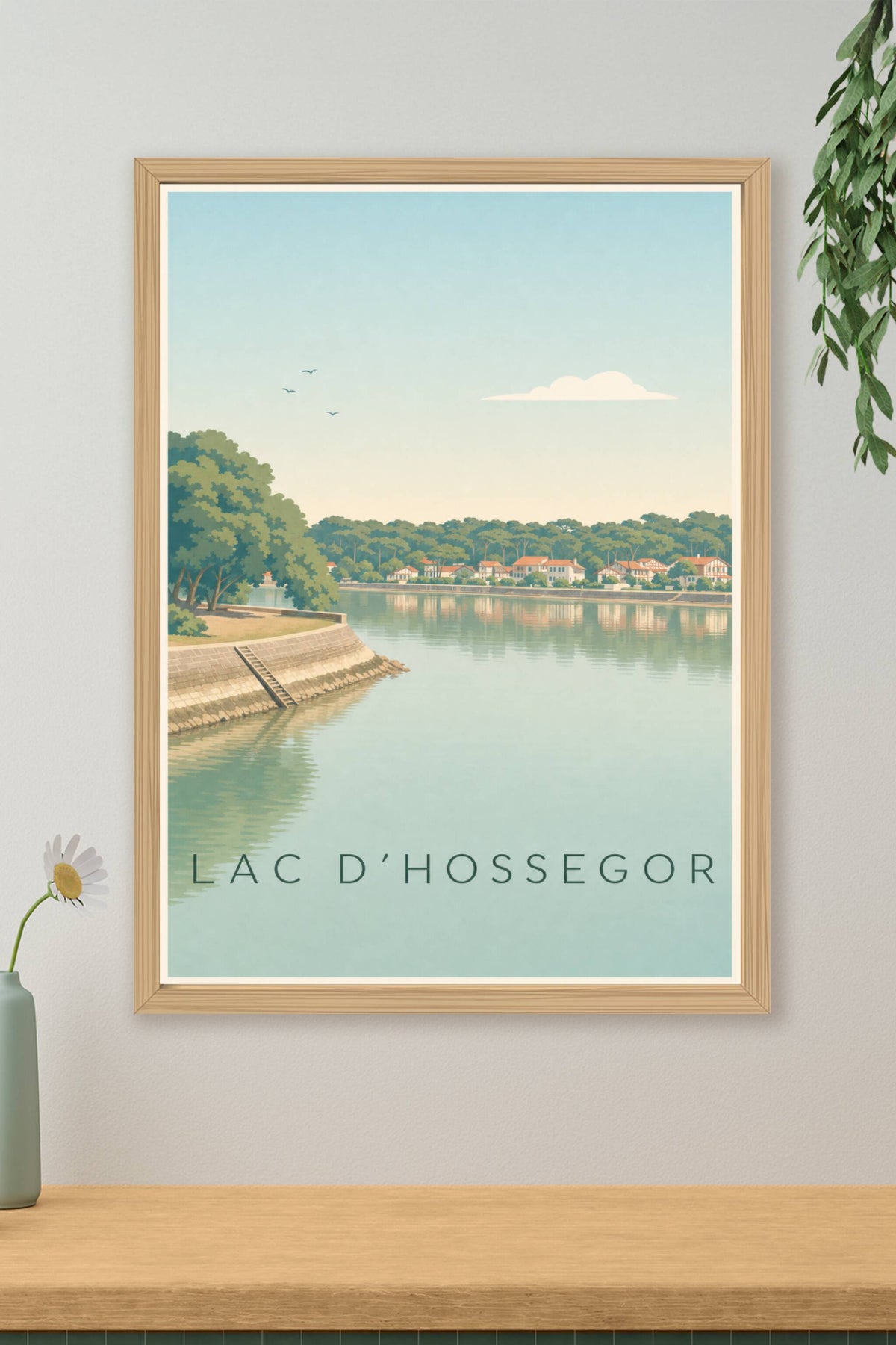 Affiche du lac d'Hossegor, poster Landes