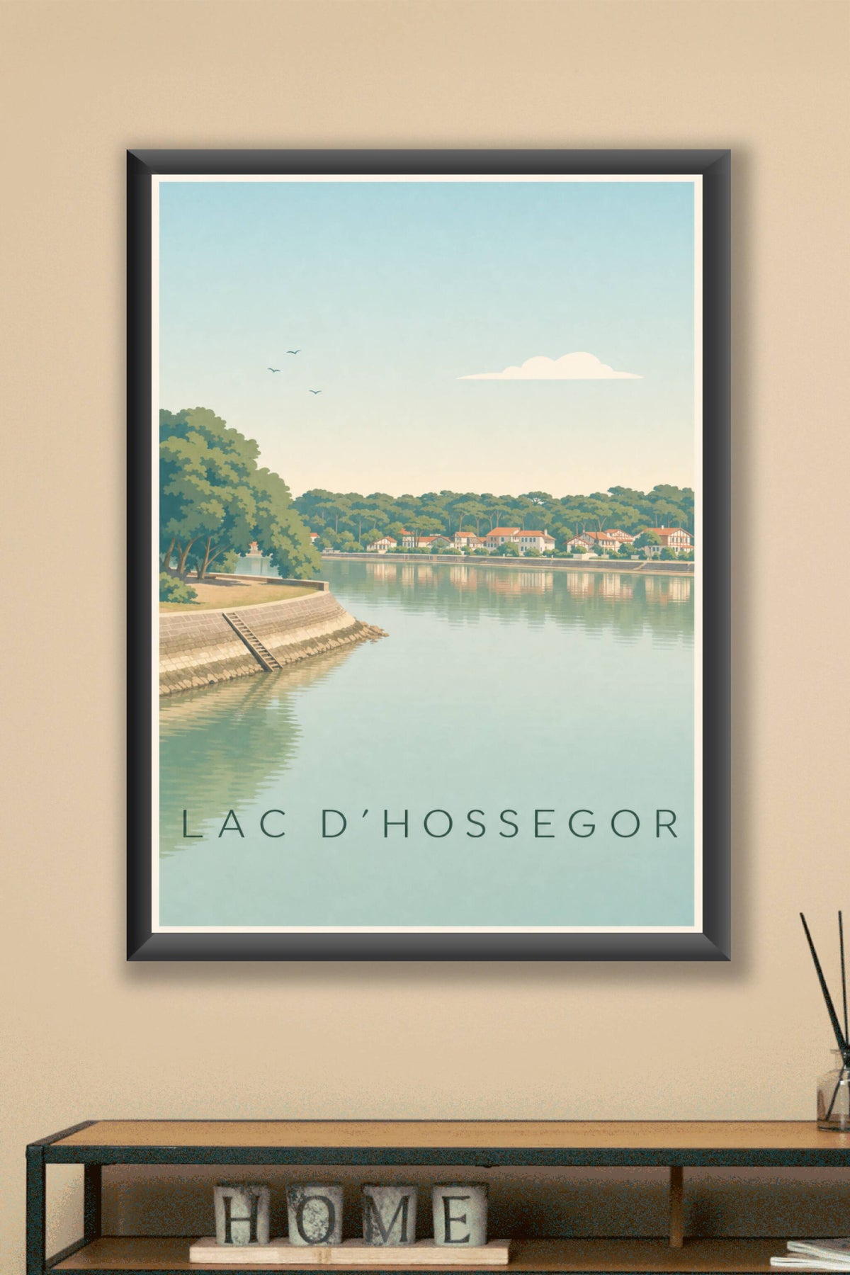 Affiche du lac d'Hossegor, poster Landes