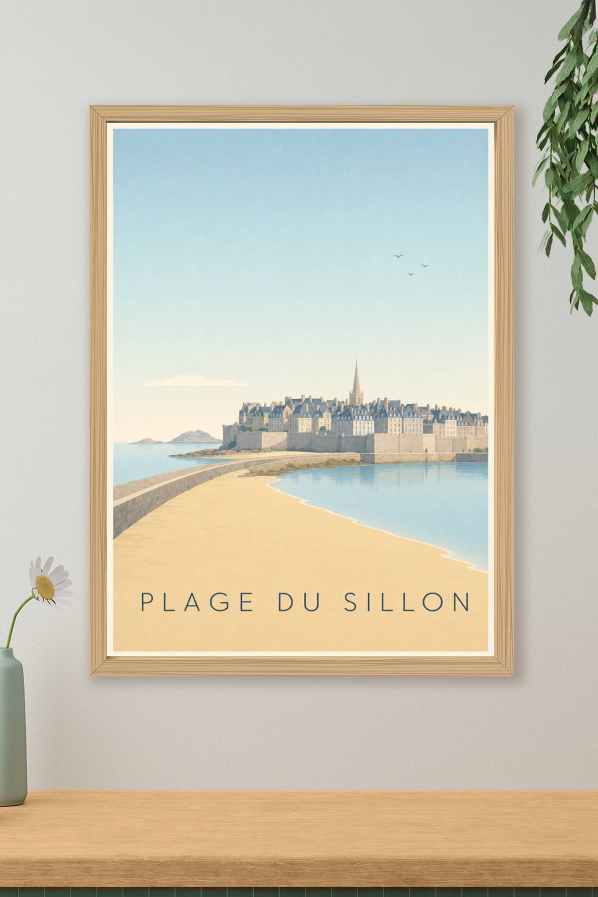 Affiche Plage du Sillon, poster calme de Bretagne
