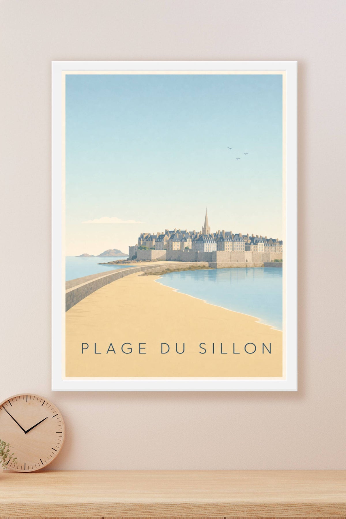 Affiche Plage du Sillon, poster calme de Bretagne