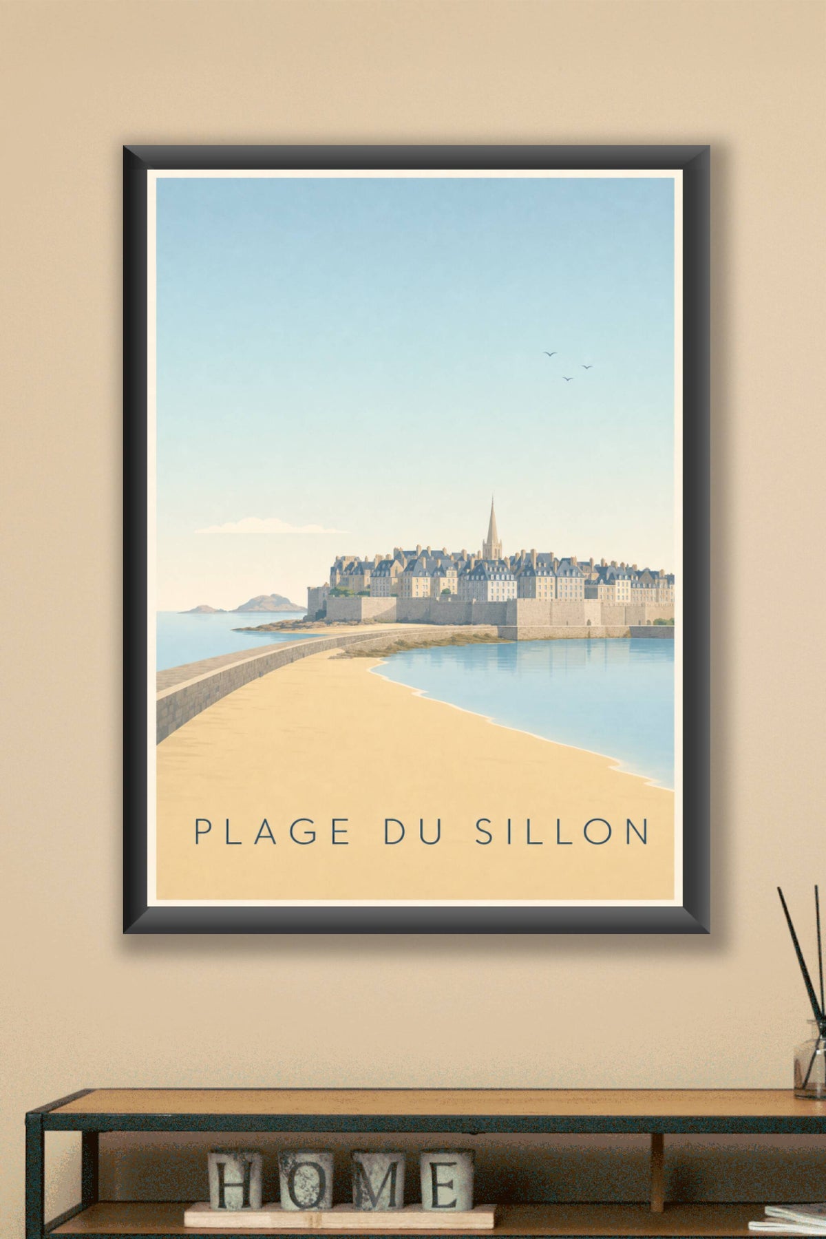 Affiche Plage du Sillon, poster calme de Bretagne