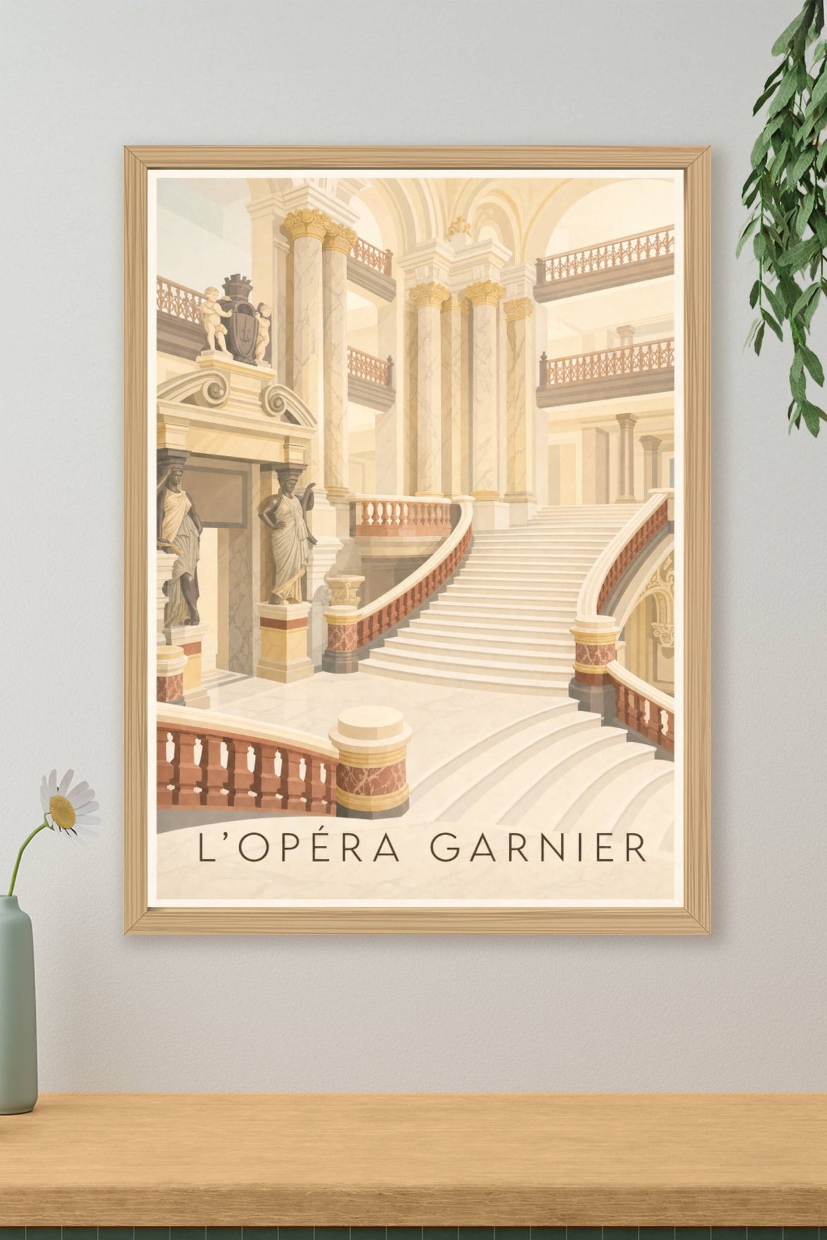 Affiche de l'Opéra Garnier, poster marbre et statues