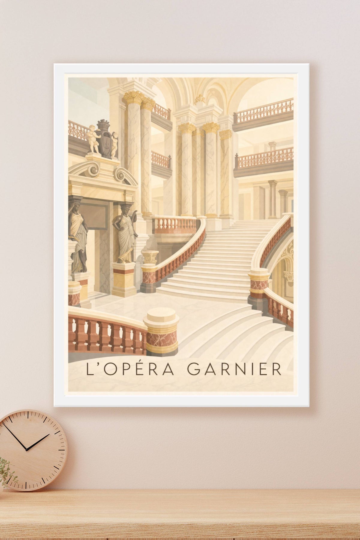 Affiche de l'Opéra Garnier, poster marbre et statues