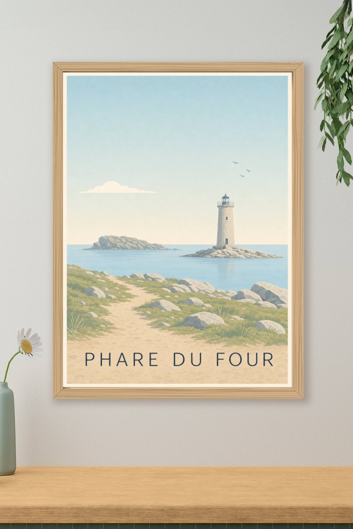 Affiche du Phare du Four, poster côte bretonne