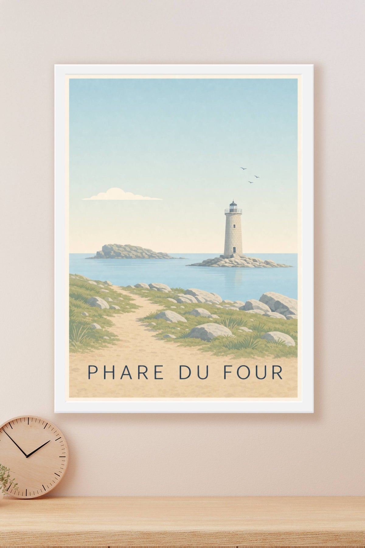 Affiche du Phare du Four, poster côte bretonne