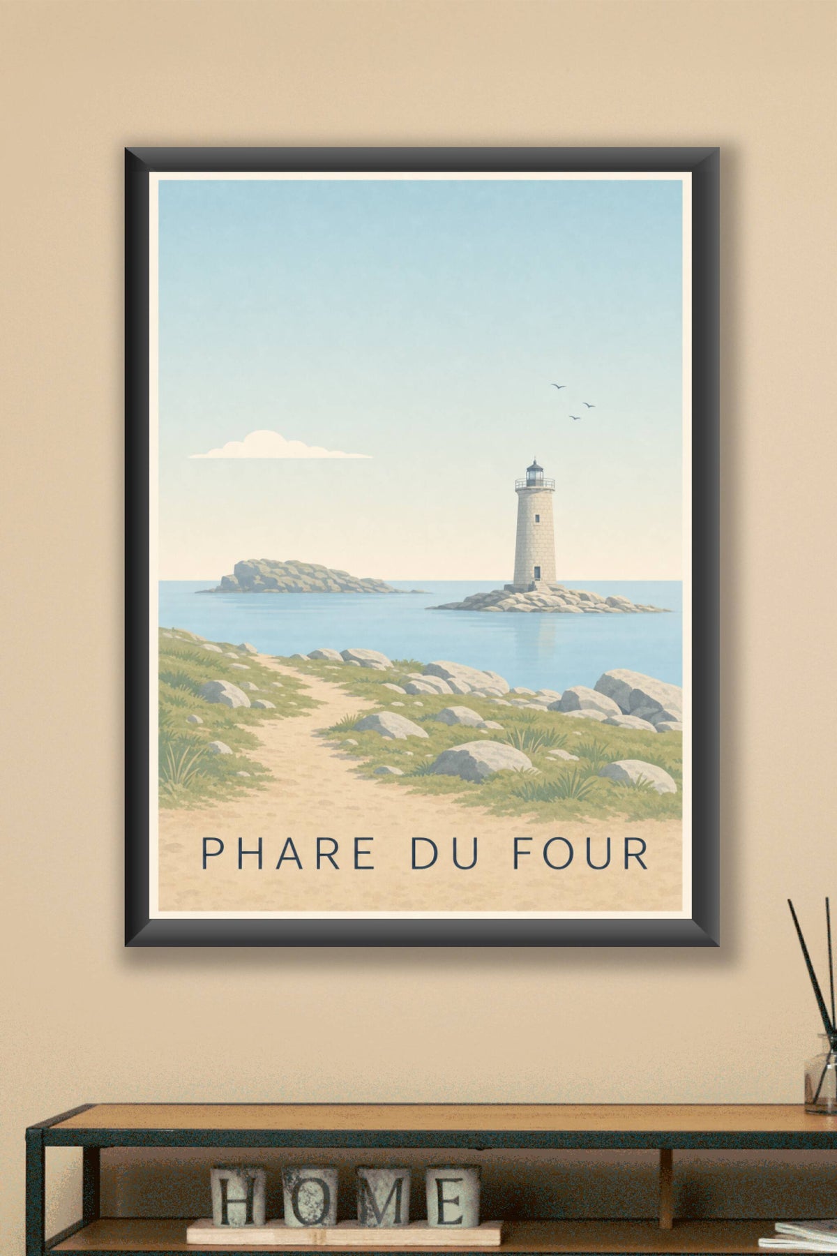 Affiche du Phare du Four, poster côte bretonne