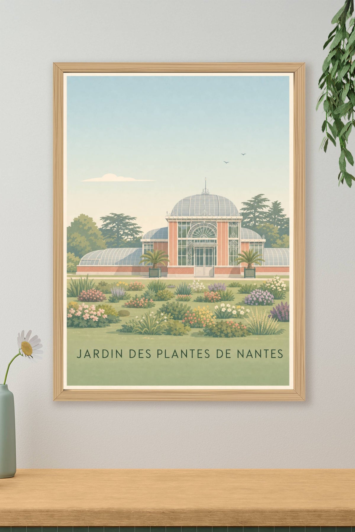 Affiche du Jardin des Plantes de Nantes, poster calme