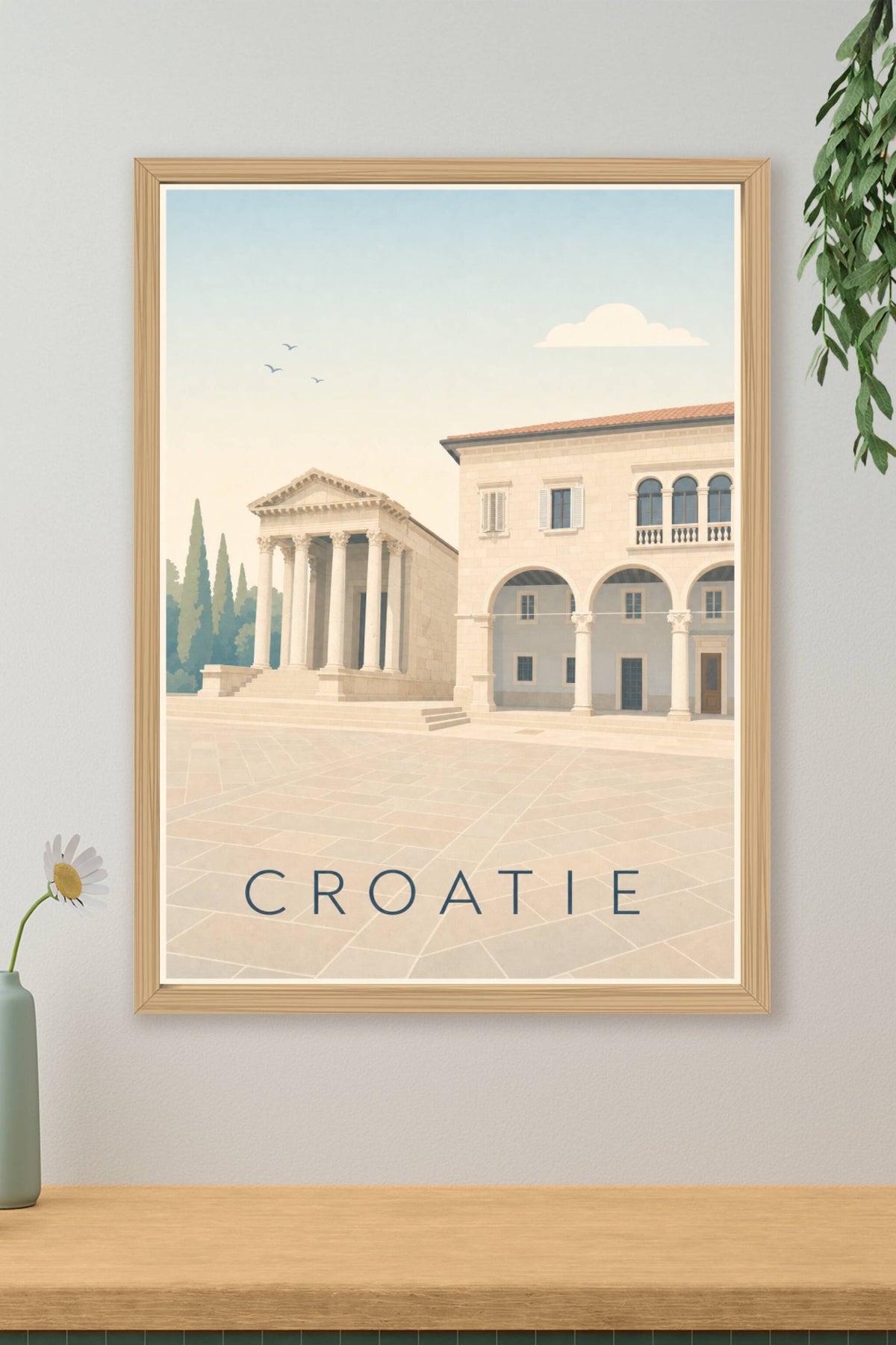 Affiche de Croatie, Temple d'Auguste à Pula