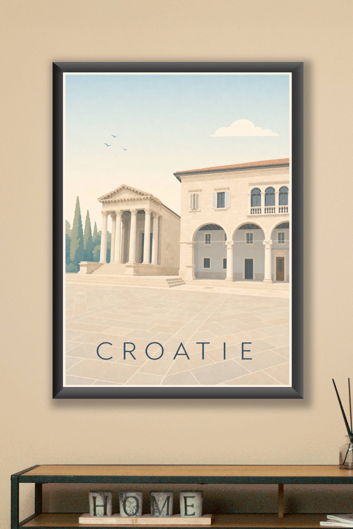 Affiche de Croatie, Temple d'Auguste à Pula
