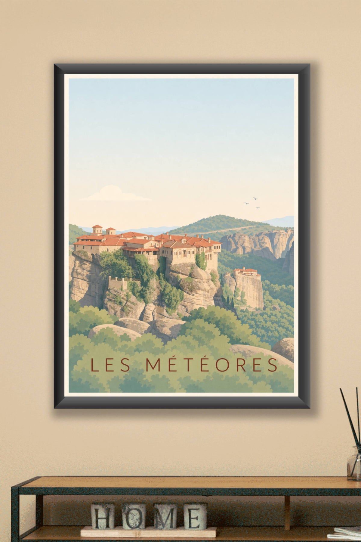 Affiche des Météores, poster monastères perchés