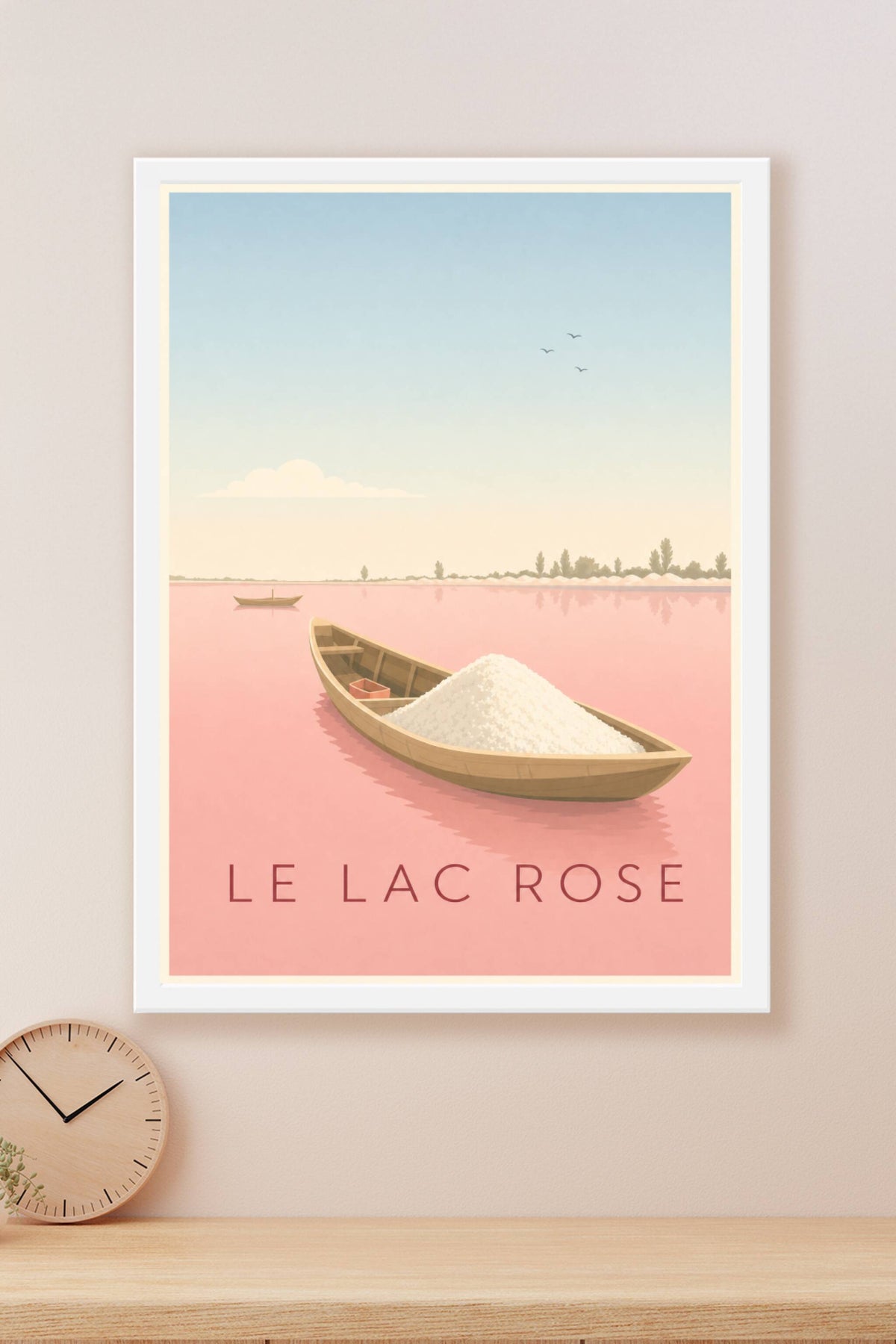 Affiche du Lac Rose, poster barque et sel