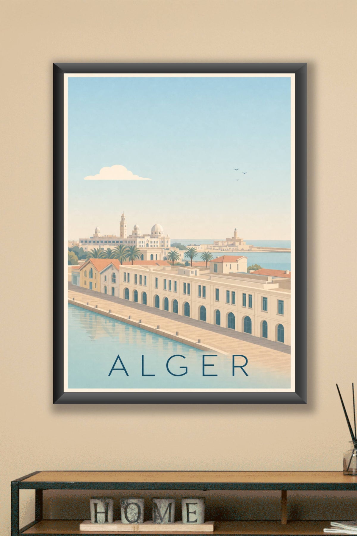Affiche d'Alger, poster ville calme