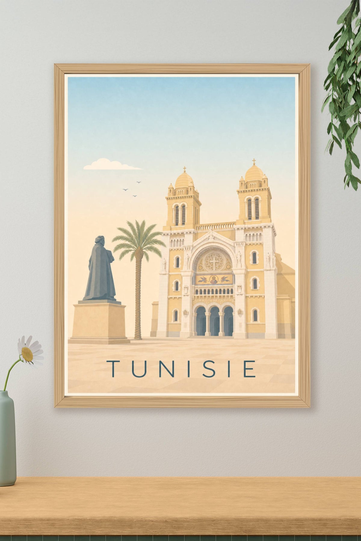 Affiche de Tunisie, poster Cathédrale de Tunis