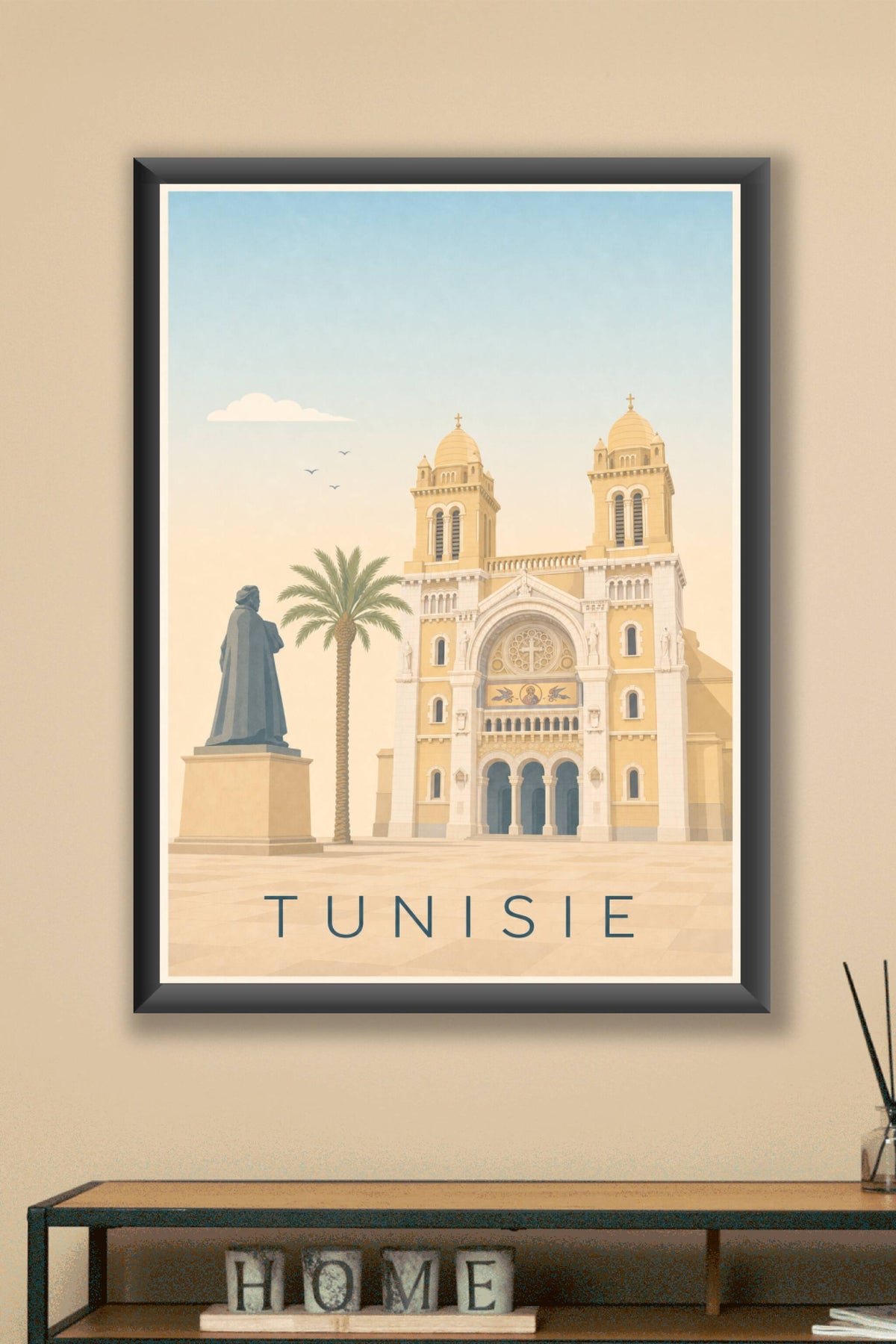 Affiche de Tunisie, poster Cathédrale de Tunis