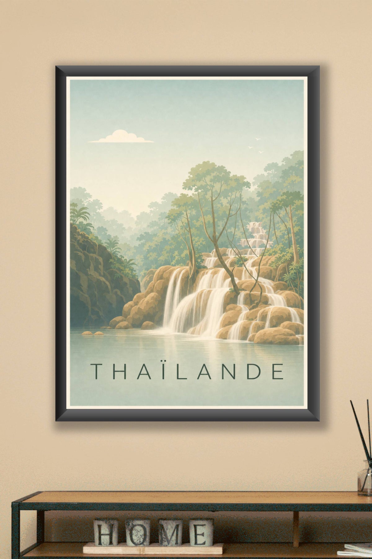 Affiche de Thaïlande, poster de cascades
