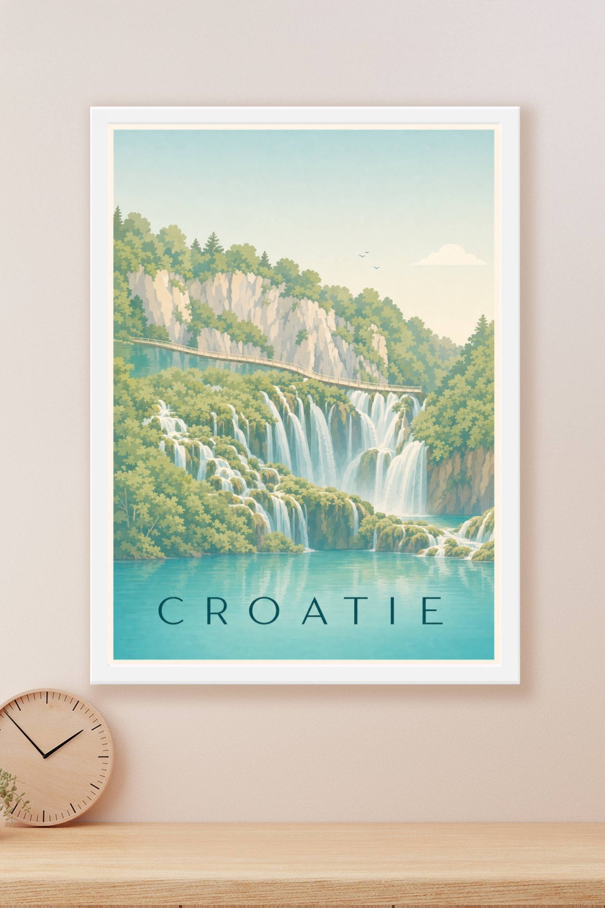 Affiche de Croatie, poster lacs de Plitvice