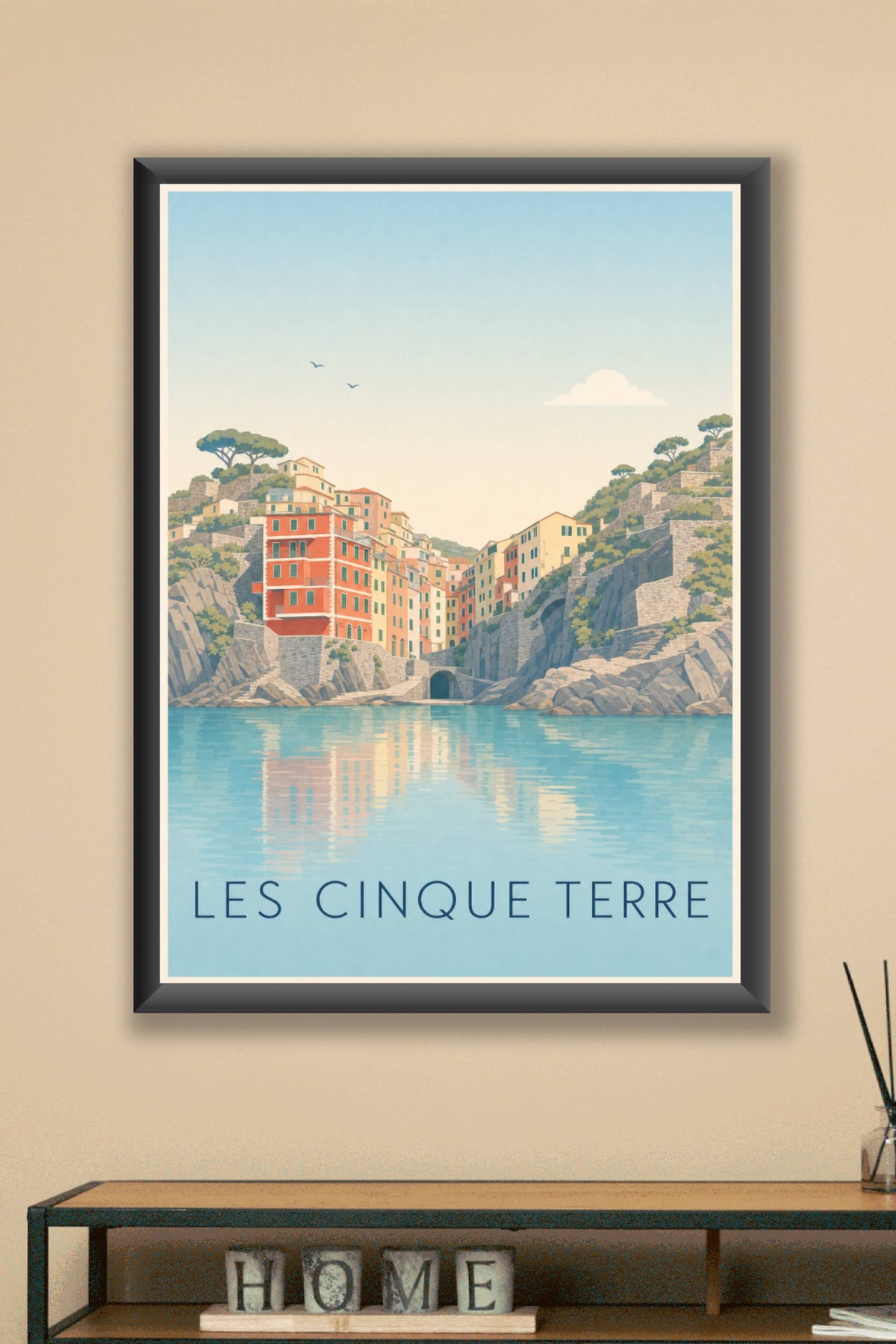 Affiche des Cinque Terre, poster village d'Italie