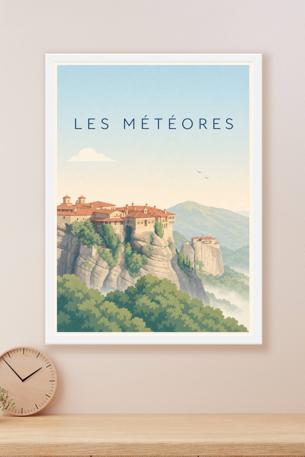 Affiche des Météores, poster monastères calmes